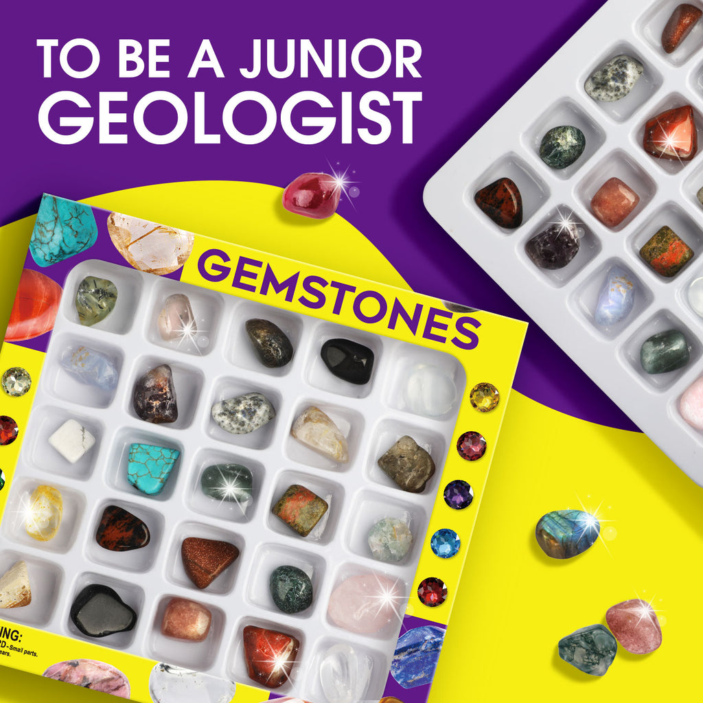 Piano Potato Rocks Collection 25PCS Rock and Mineral, STEM Geology Toy 6-12