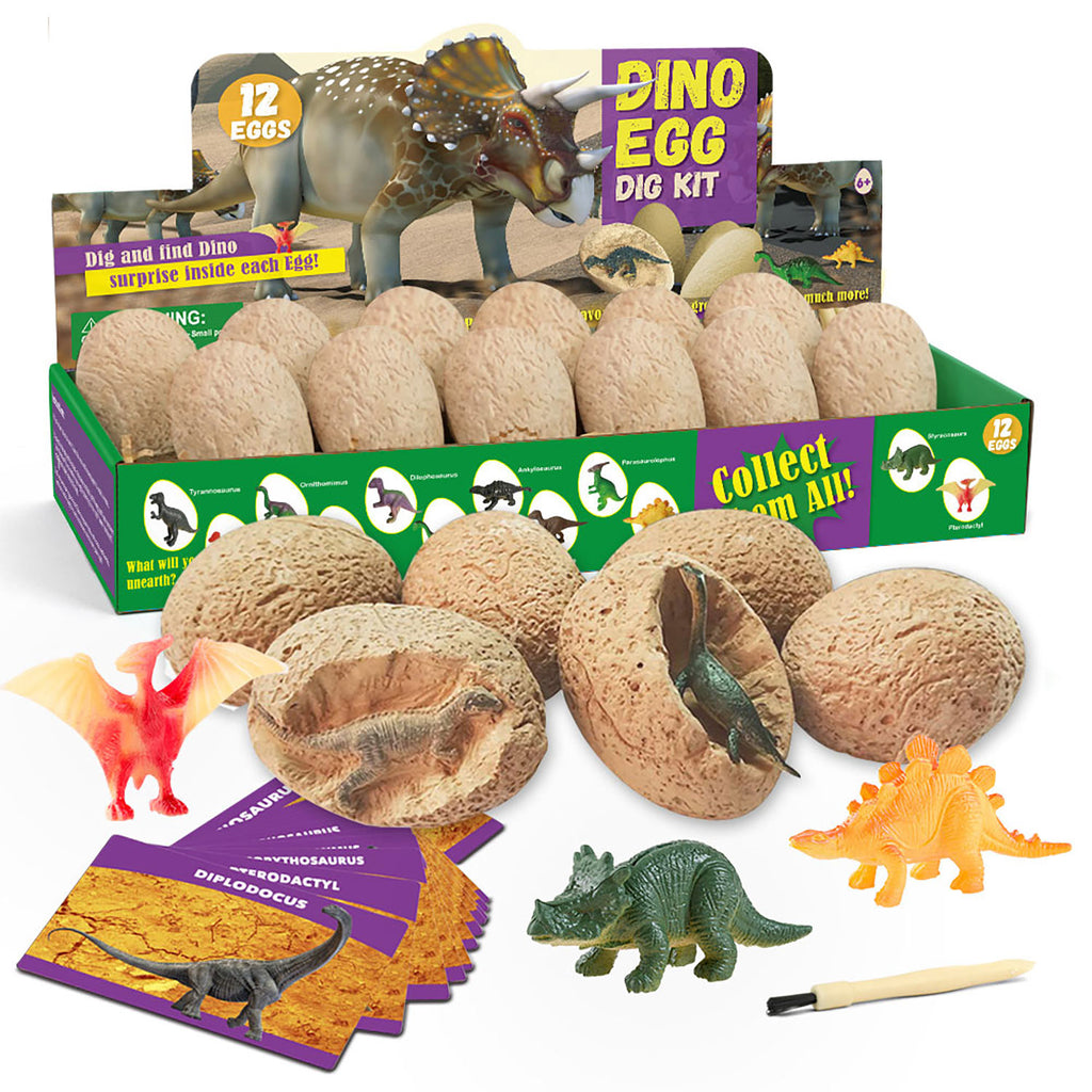 Dinosaur Egg Dig Kit – 12 Eggs with Dinosaur Figures