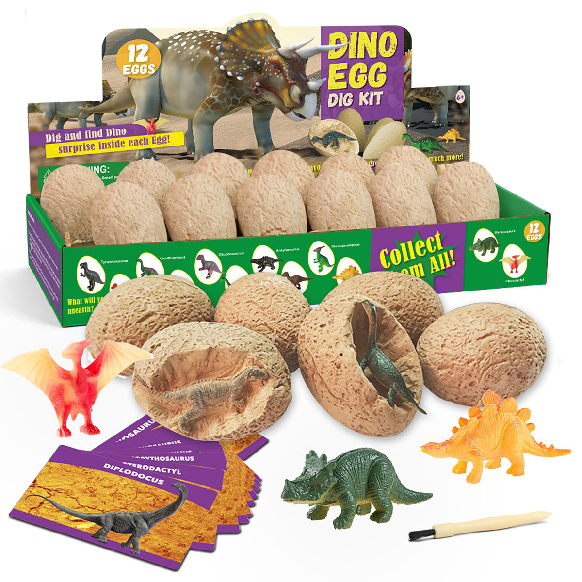 Dinosaur Egg Dig Kit – 12 Eggs with Dinosaur Figures