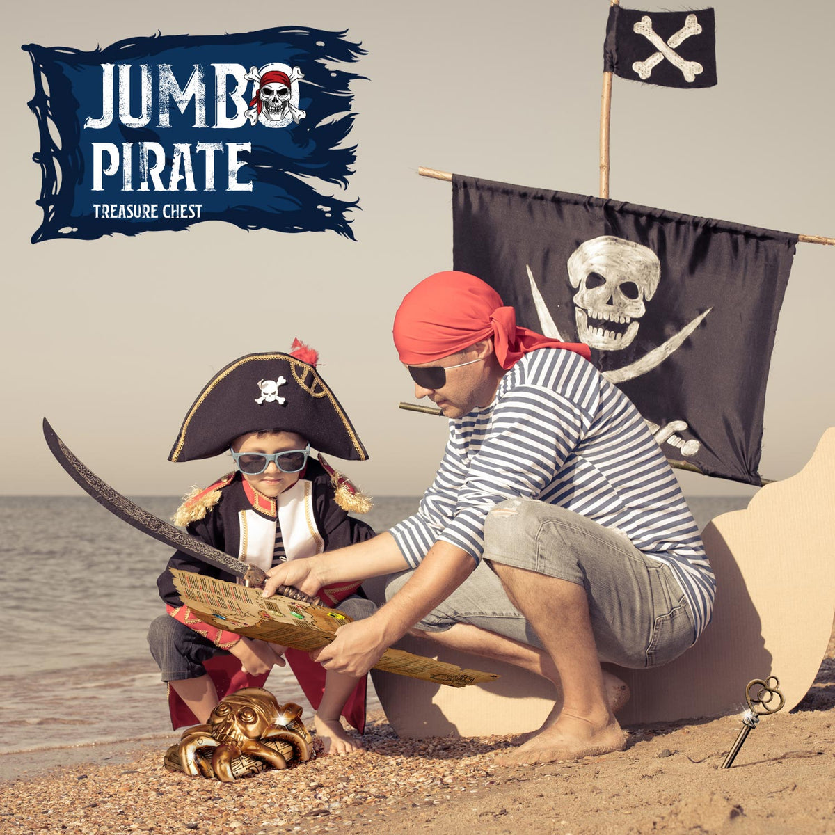 Jumbo Pirate Dig Kit - 12 Treasures, Gems & Coins