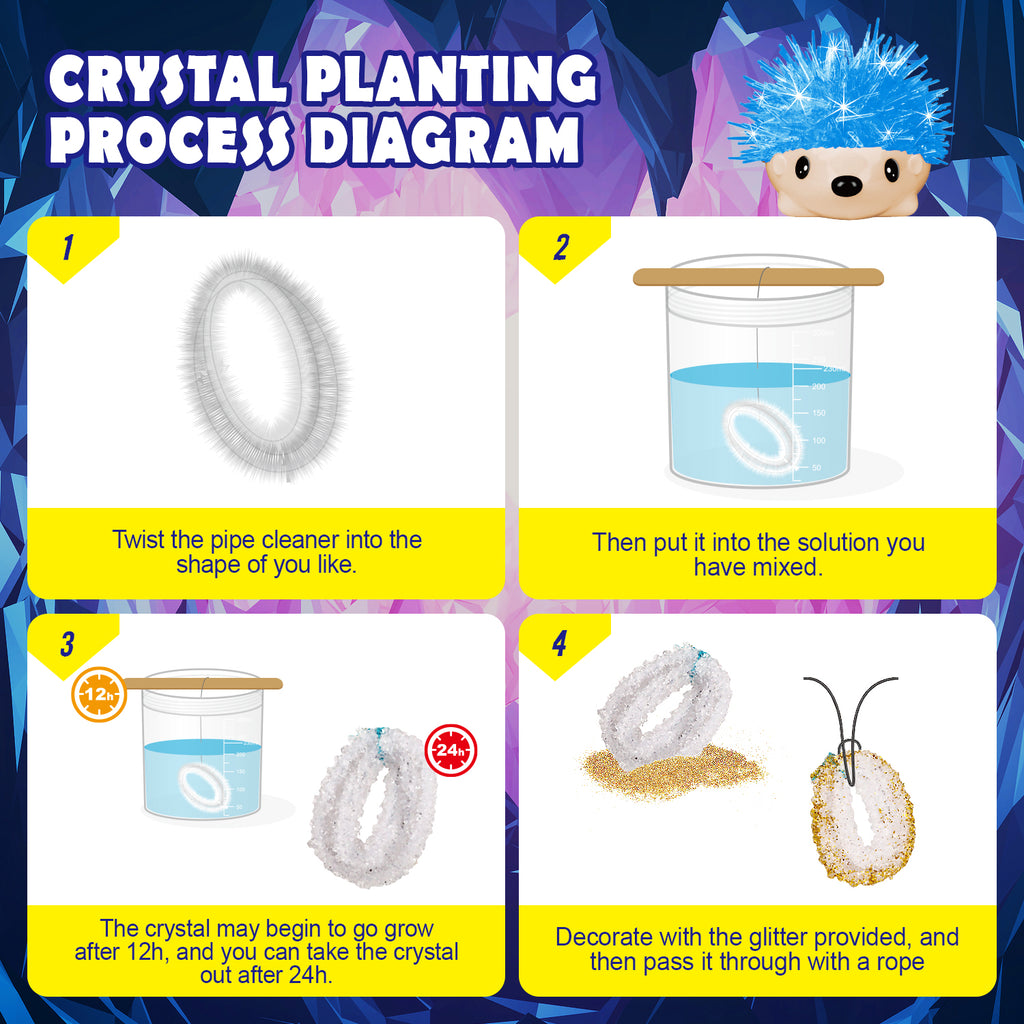 Piano Potato Crystal Growing Kit - 12 Crystal Shapes STEM Science Set