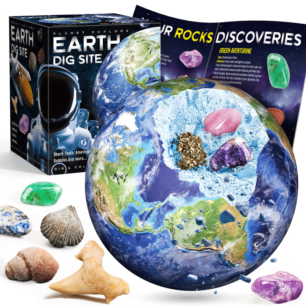 Piano Potato Earth Gemstone Excavation Kit for Kids - Earth & Moon STEM Dig Set