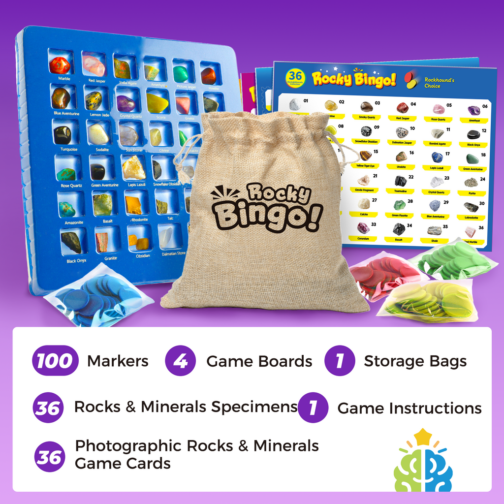 Rocky Bingo – 36 Rocks & Minerals Collection Game