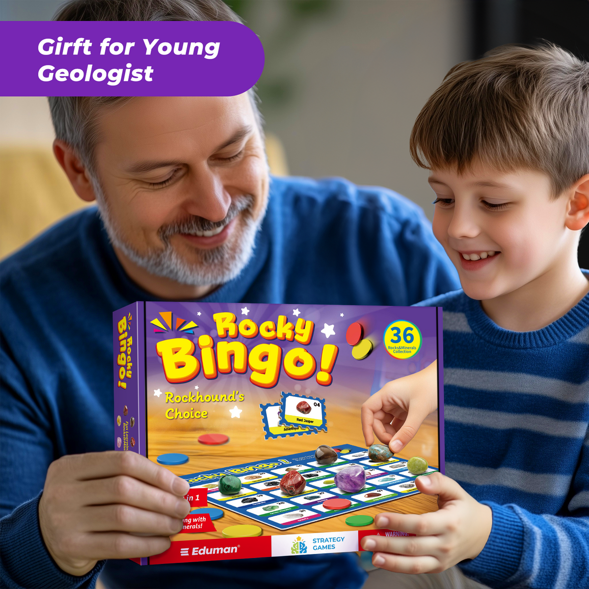 Rocky Bingo – 36 Rocks & Minerals Collection Game