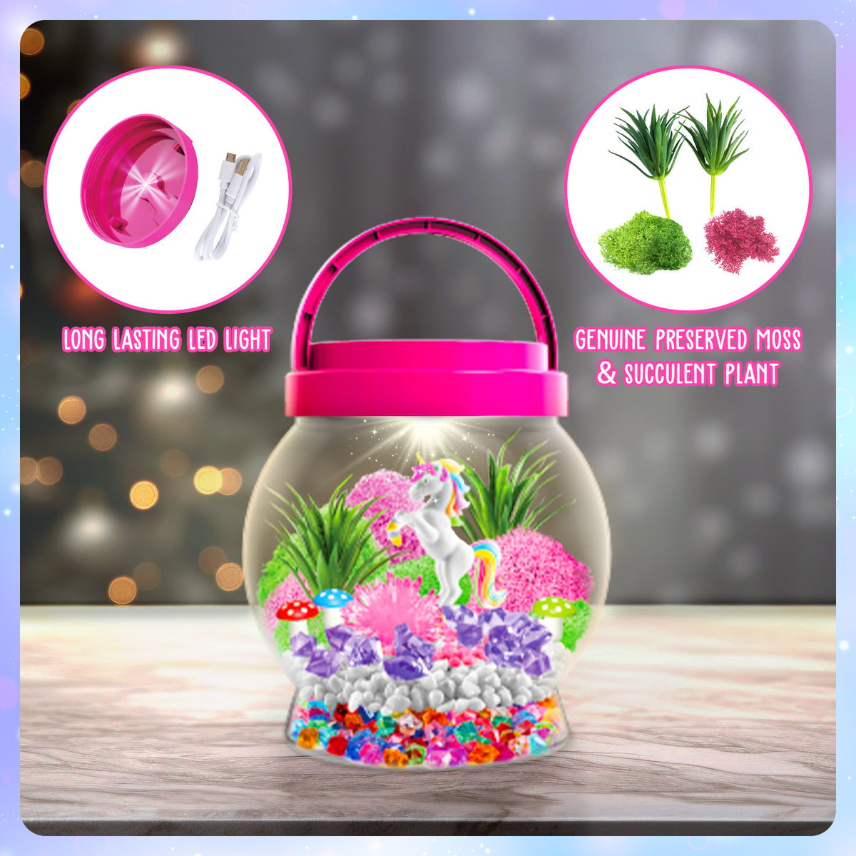Unicorn Light-Up Terrarium Kit – Paint, Build & Glow