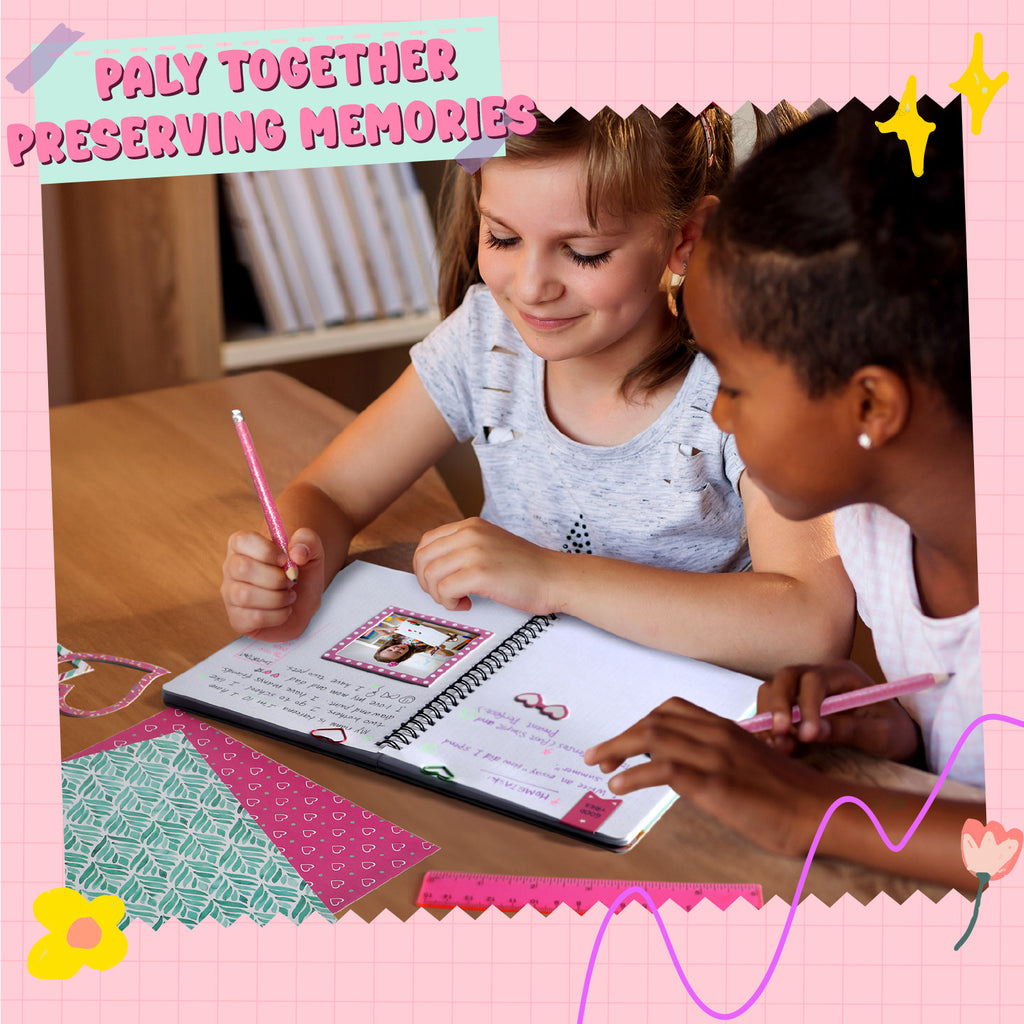 Piano Potato DIY Journal Kit for Girls 8-14, 130+ Pcs Scrapbook Craft Set
