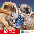 EDUMAN Geodes with Crystals Break Open 10 Premium Geode Kit - Geology Geode Crystal Science Kit - STEM Educational Toys Birthday Gifts for Boys and Girls
