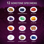 Gamerside Gemstones Dig Kit - 12 Real Gem Mining Blocks