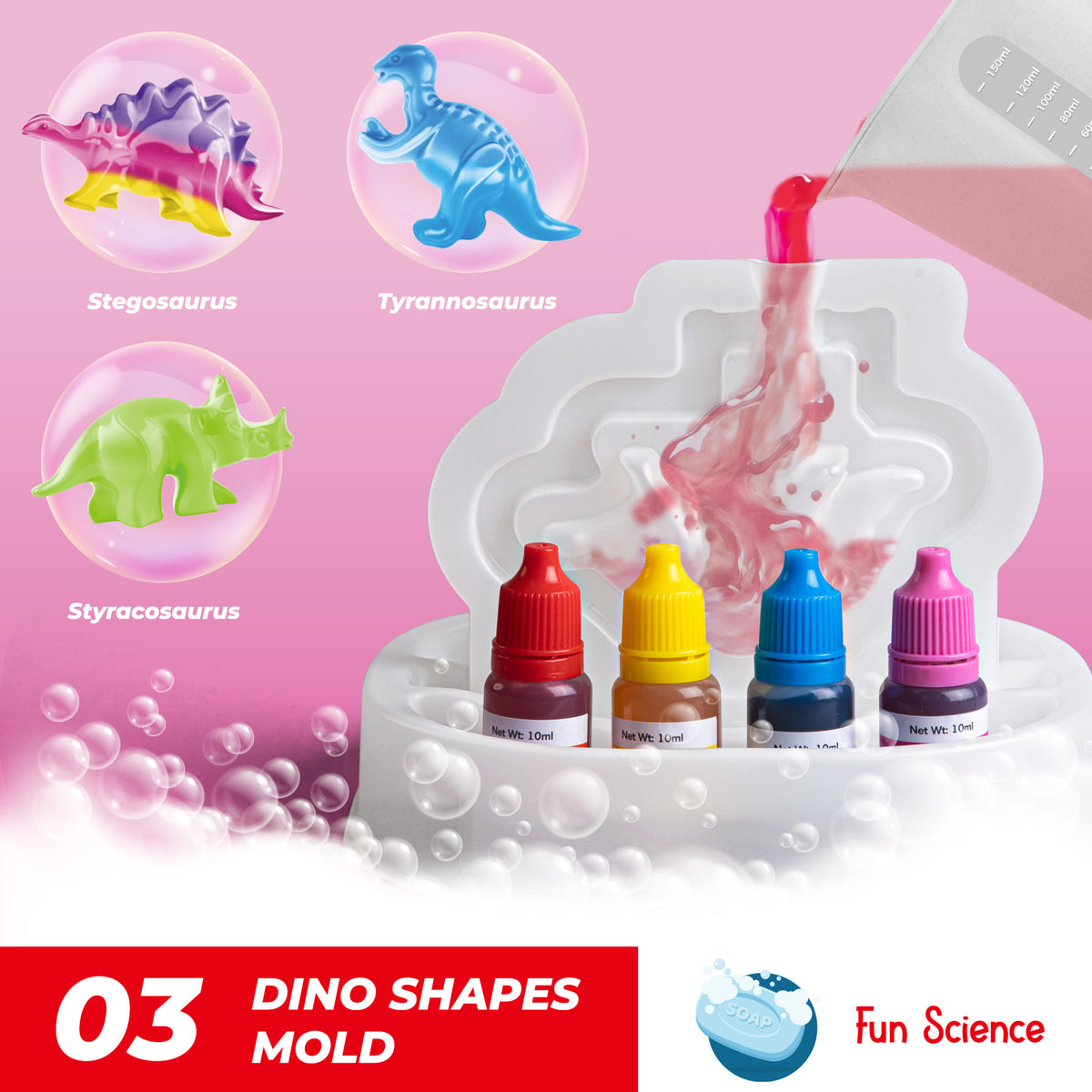 Piano Potato Dino Soap Making Kit for Kids – Make 6 Scented Dinosaur Soaps