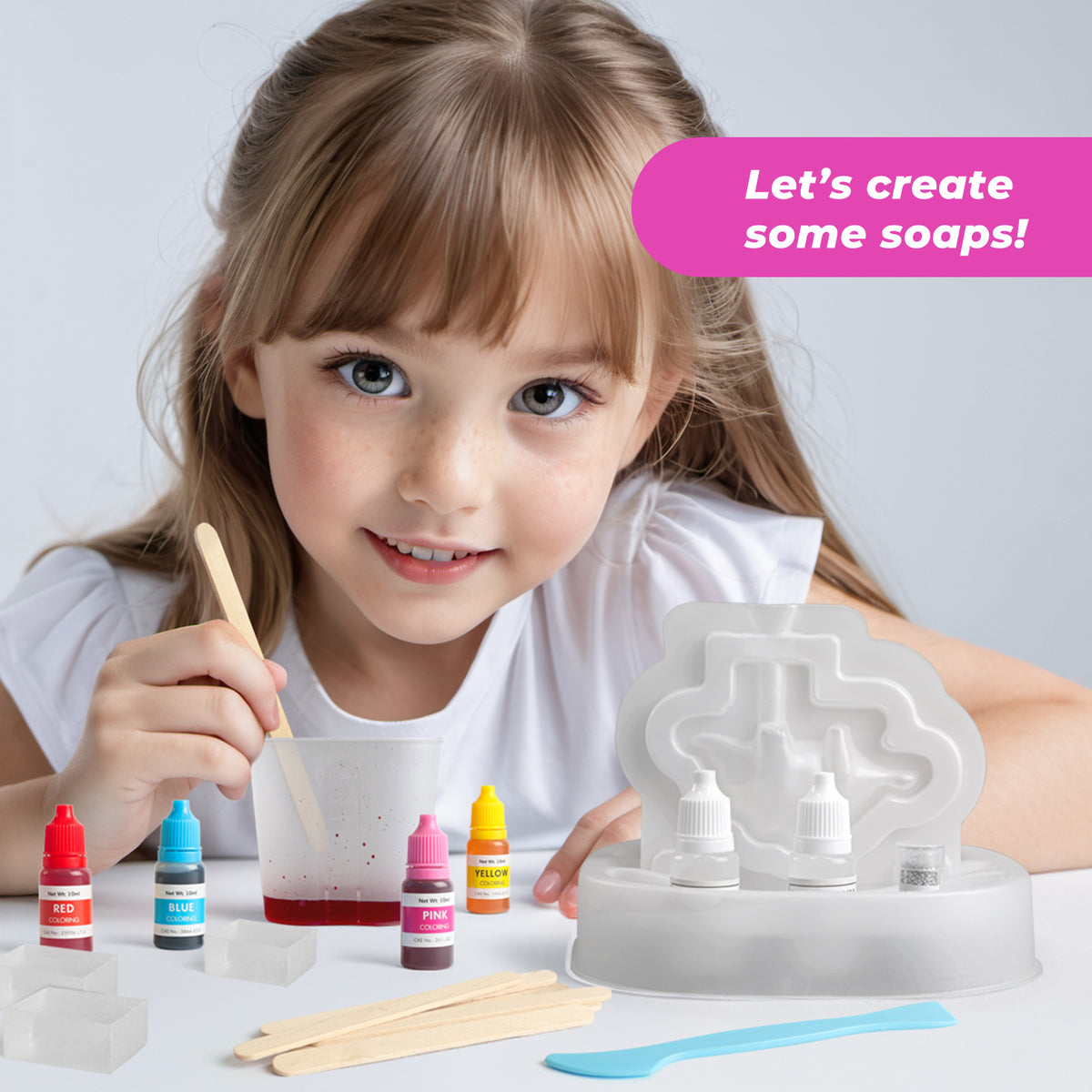 Piano Potato Dino Soap Making Kit for Kids – Make 6 Scented Dinosaur Soaps