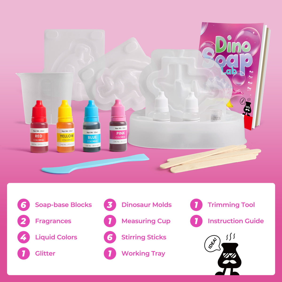 Piano Potato Dino Soap Making Kit for Kids – Make 6 Scented Dinosaur Soaps
