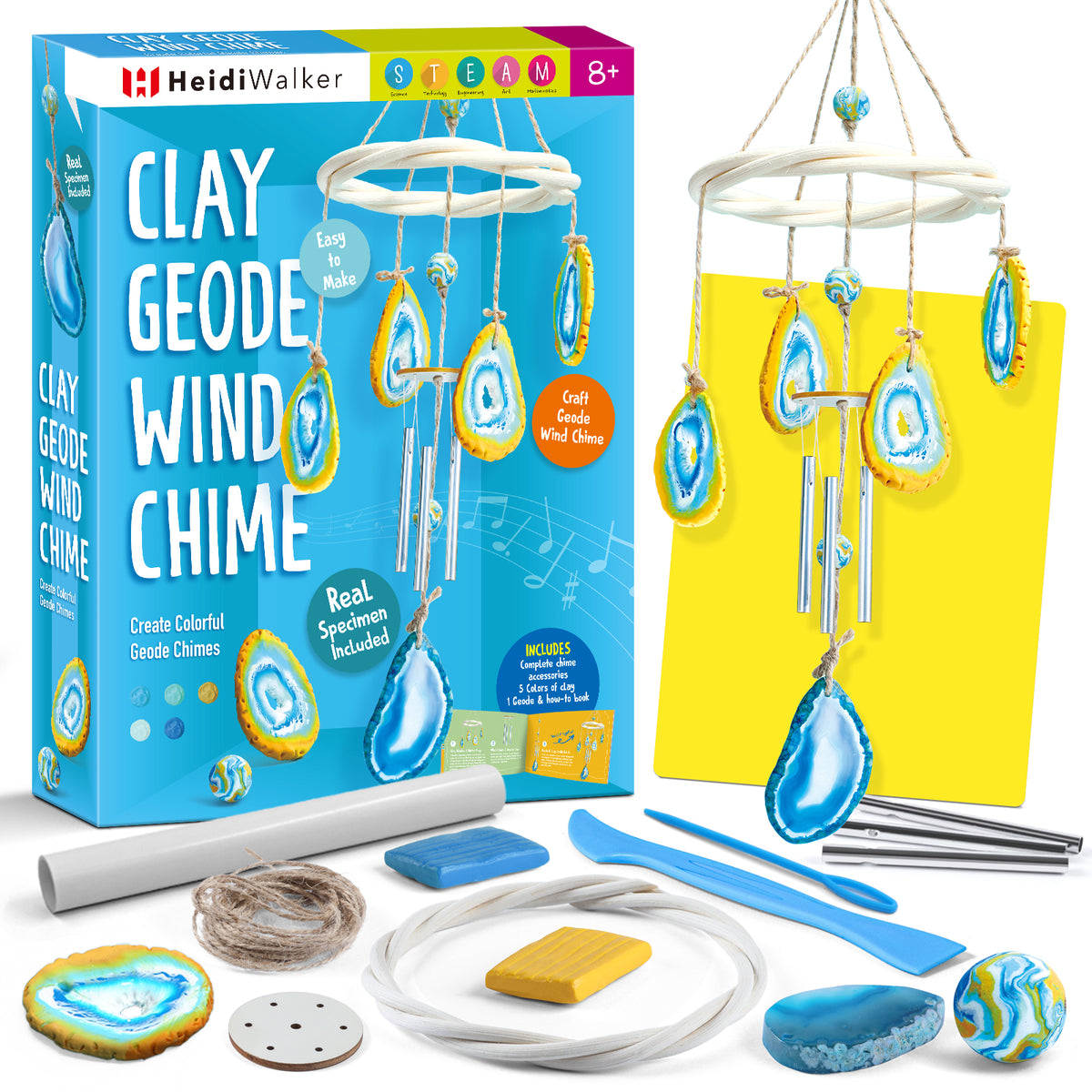HeidiWalker Clay Geode Wind Chime Craft Kit