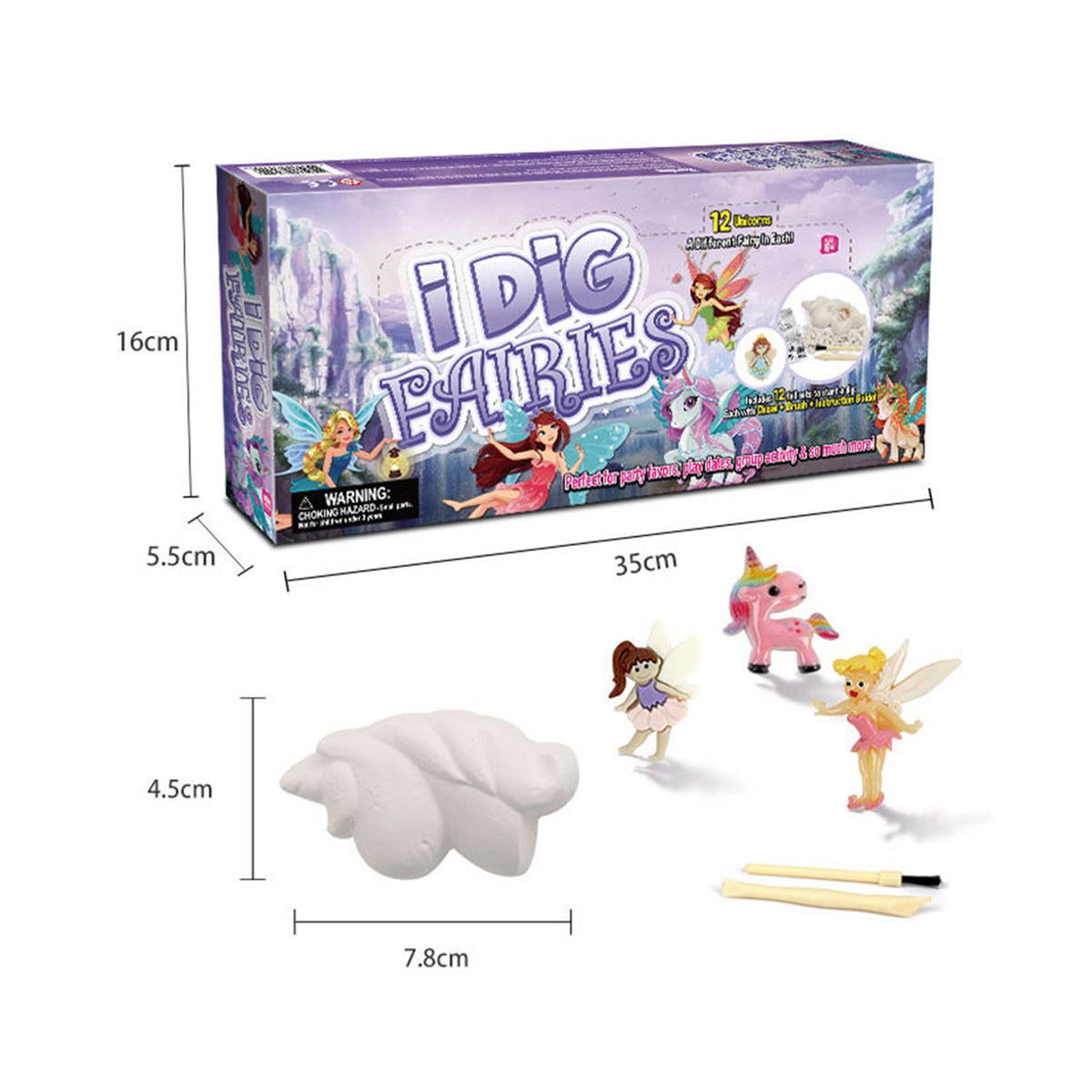 Gamerside Fairy Unicorn Digging Toys for Kids - Premium Excavation Kit,Magical Treasure Hunt Kit with 12 Set, Fairy Unicorn Toys for Girls Party Birthday Gift
