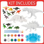 Paint Your Own Dinosaurs Kit – 15 Dinosaur Figures & 12 Colors