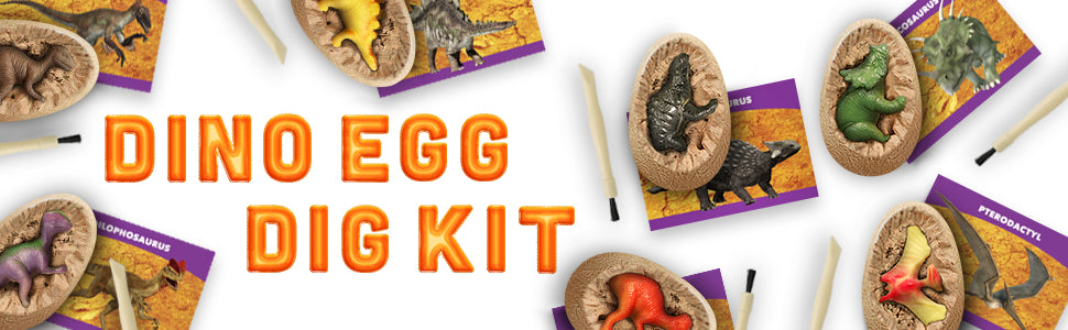 Dinosaur Egg Dig Kit – 12 Eggs with Dinosaur Figures