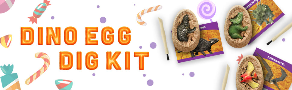 Dinosaur Egg Dig Kit – 12 Eggs with Dinosaur Figures
