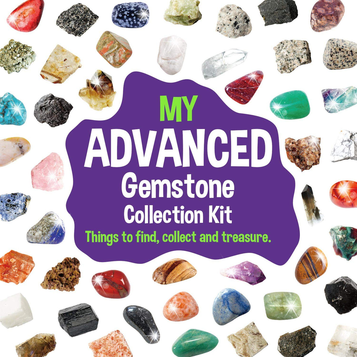 Rock Collection 48PCS, Natural Crystals & Gemstones, STEM Toy