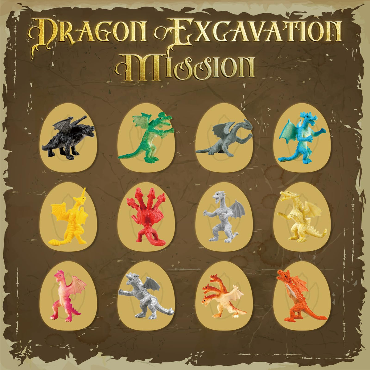 Piano Potato Dragon Egg Dig Kit - 12 Golden Dragon Dinosaur Excavation