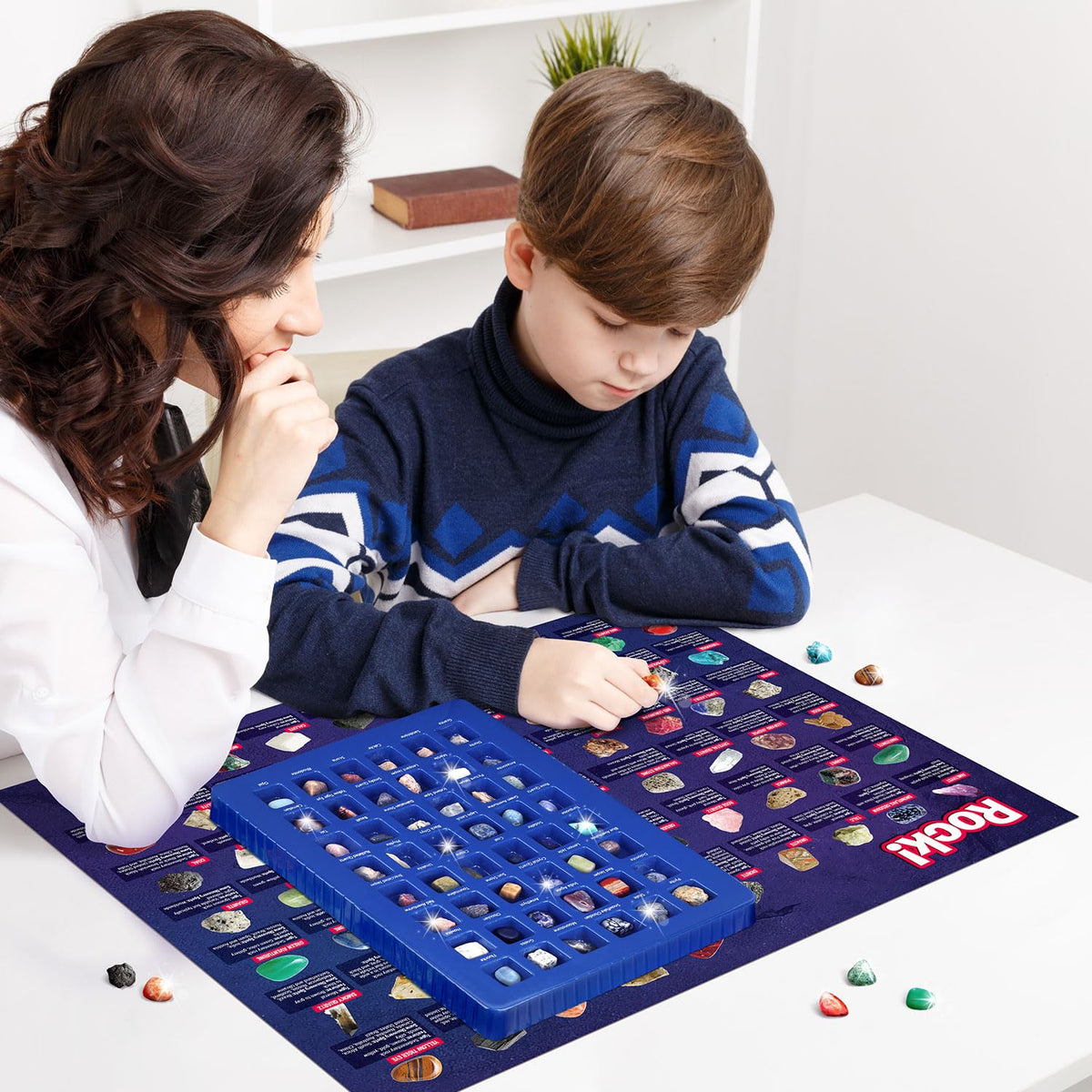 Rock Collection 48PCS, Natural Crystals & Gemstones, STEM Toy