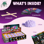 Gemstone Dig Kit, 12 Real Rocks and Gems, STEM Toy 6+