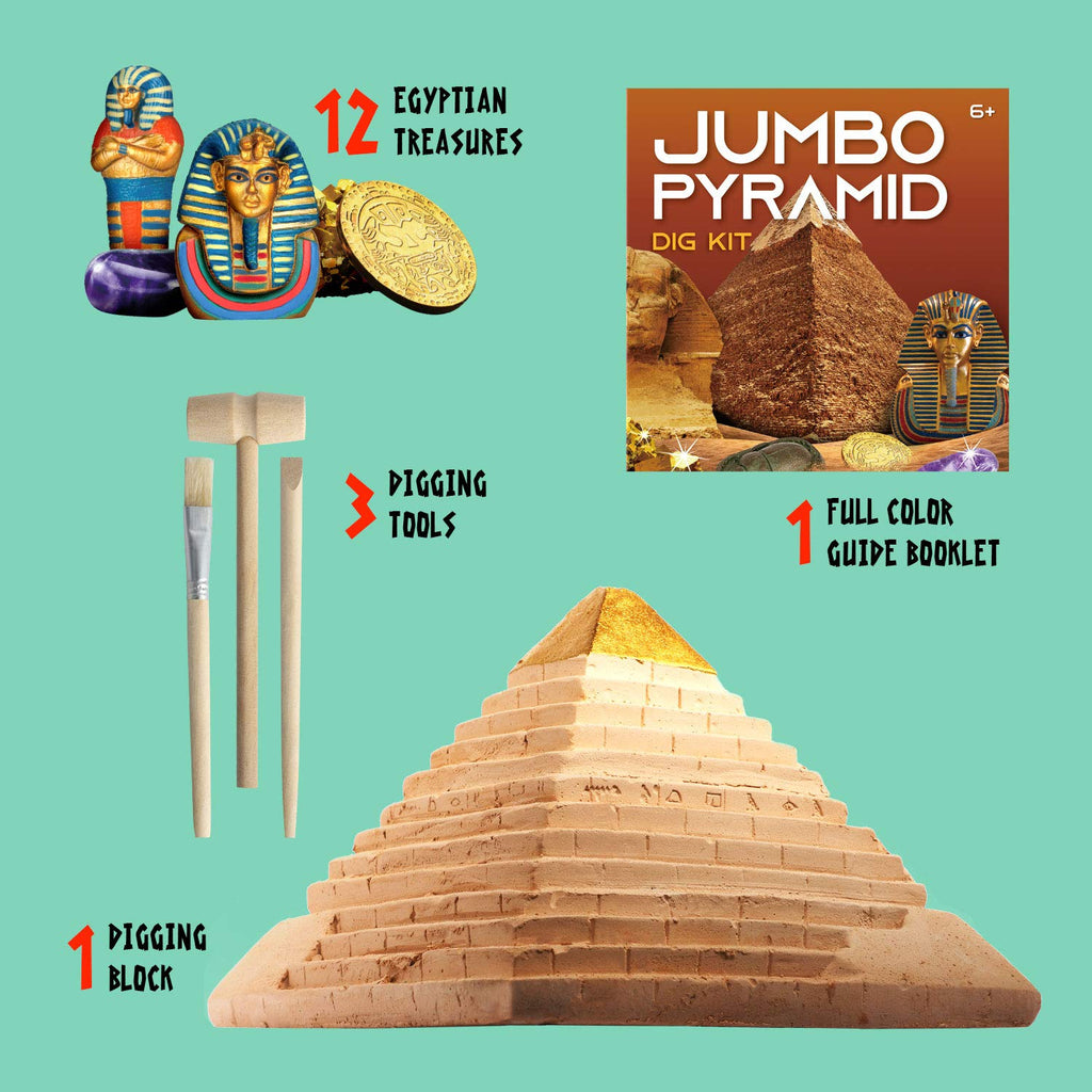 Piano Potato Pyramid Dig Kit, 12 Ancient Egypt Treasures & Mummy, STEM 6+
