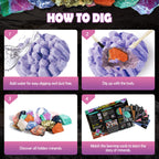 Gemstone Dig Kit, 12 Real Rocks and Gems, STEM Toy 6+