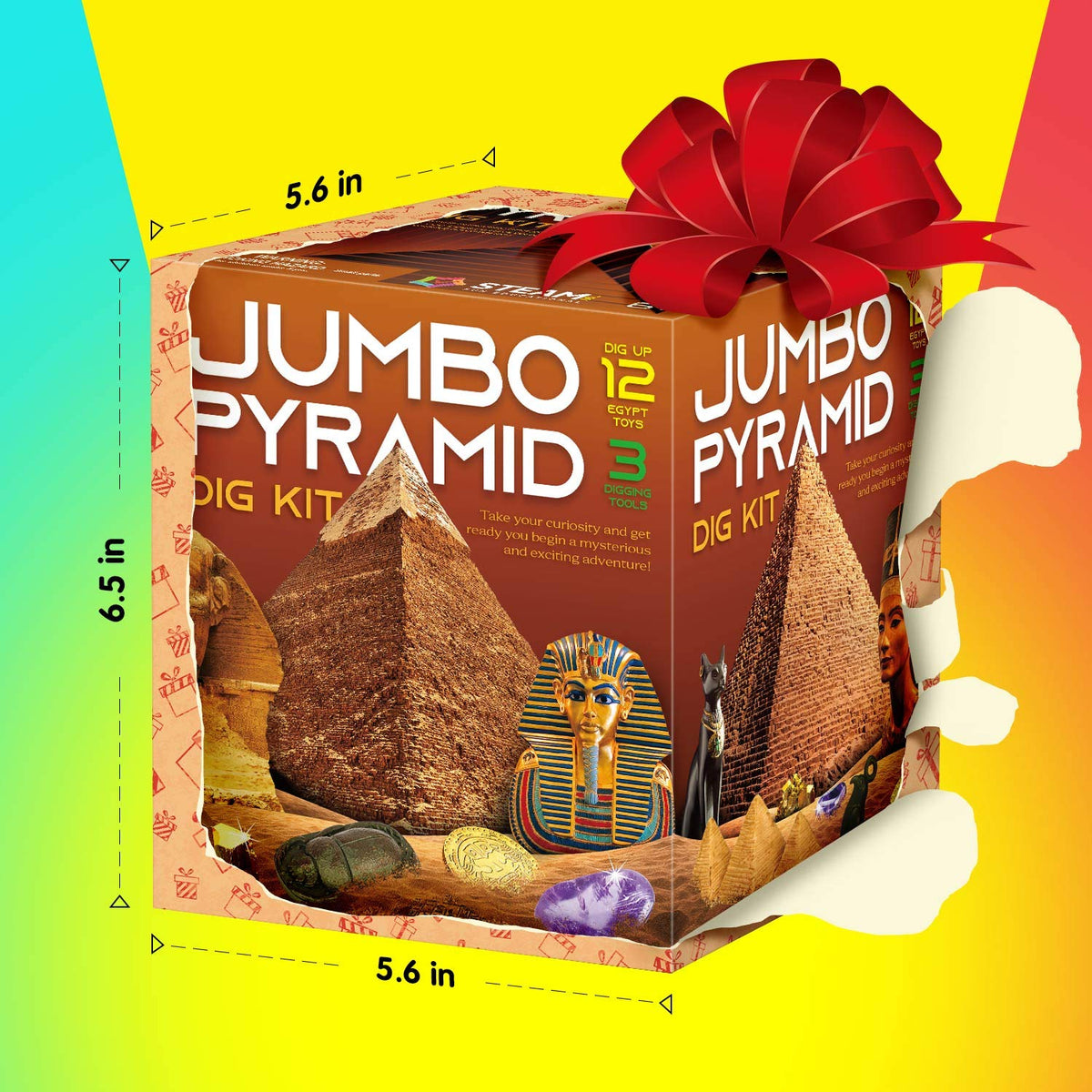 Piano Potato Pyramid Dig Kit, 12 Ancient Egypt Treasures & Mummy, STEM 6+